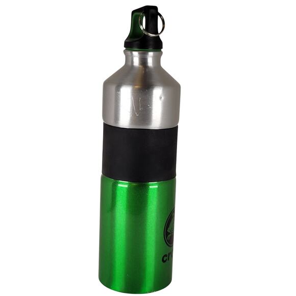 Crocs Green Black Stainless Steel Water Bottle 10" Tall  Lid Durable Logo - Picture 5 of 9